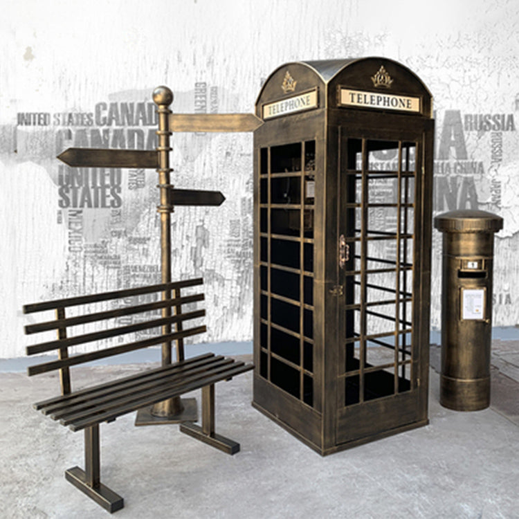 London Telephone Booth+2M Sign+1.2M Mailbox+1M Bench+0.5M Telephone - Gold