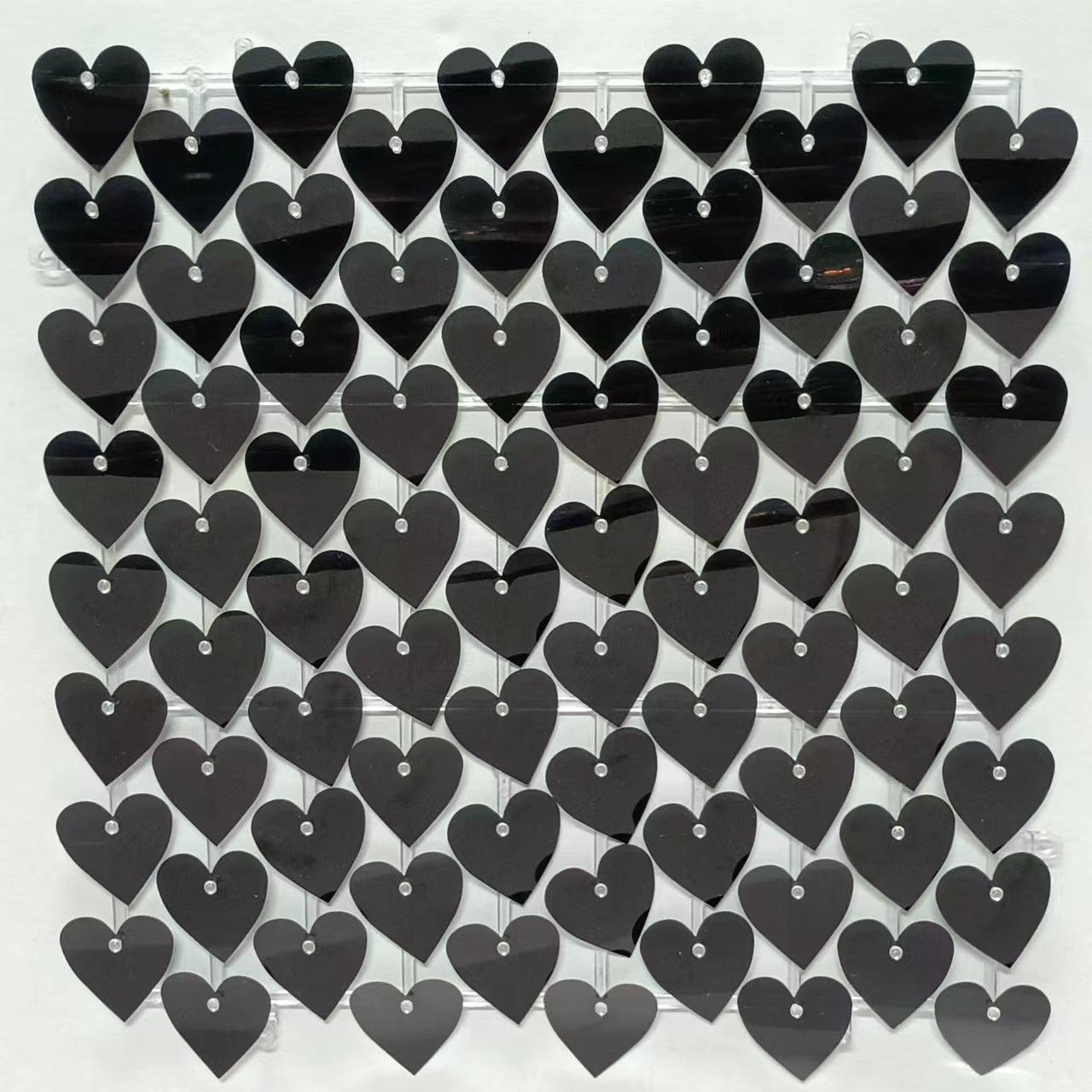 Heart Shape Shimmer Wall Panels / Clip Hole Backing & Heart Sequins - Matte Pink