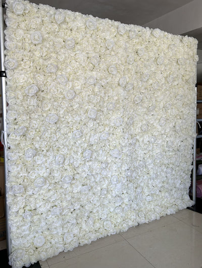 3D Fabric Artificial Flower Backdrop Rolling Up Curtain Flower Wall - 8ft*8ft