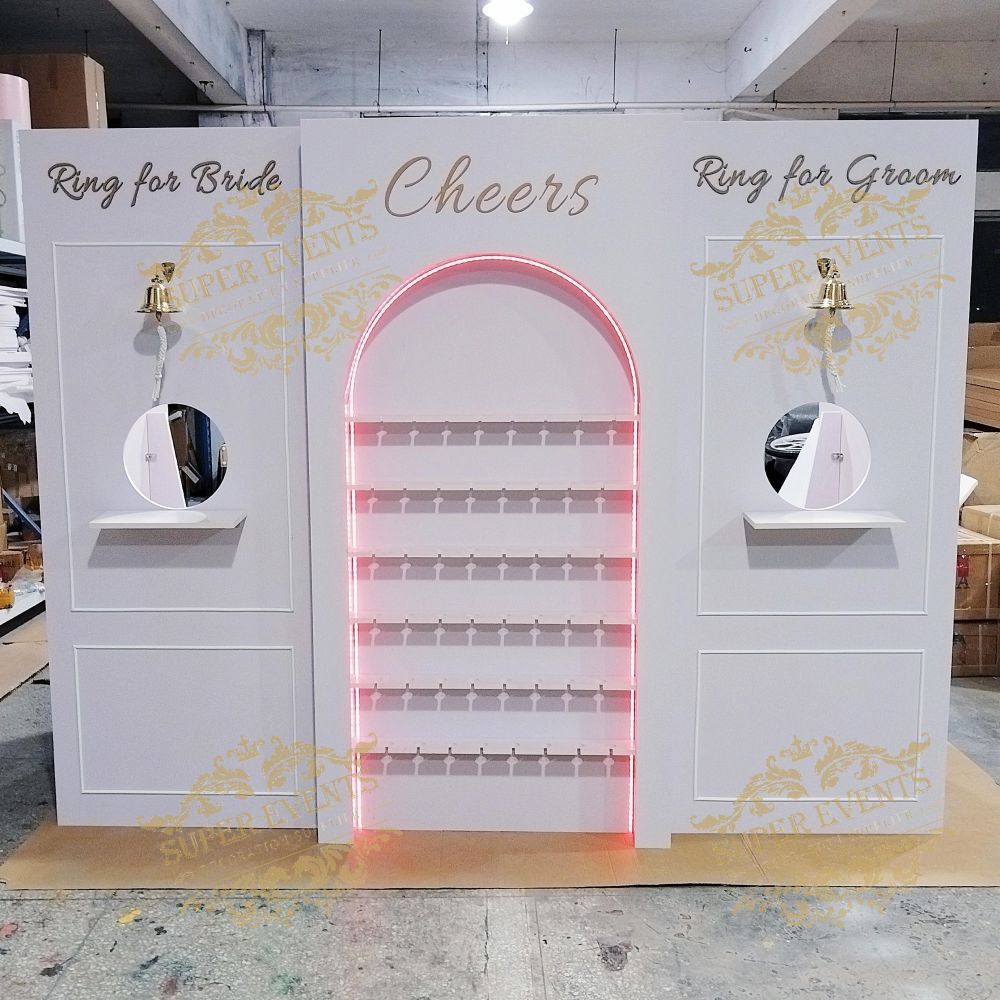 PVC Champagne Display Wall Shelf - White