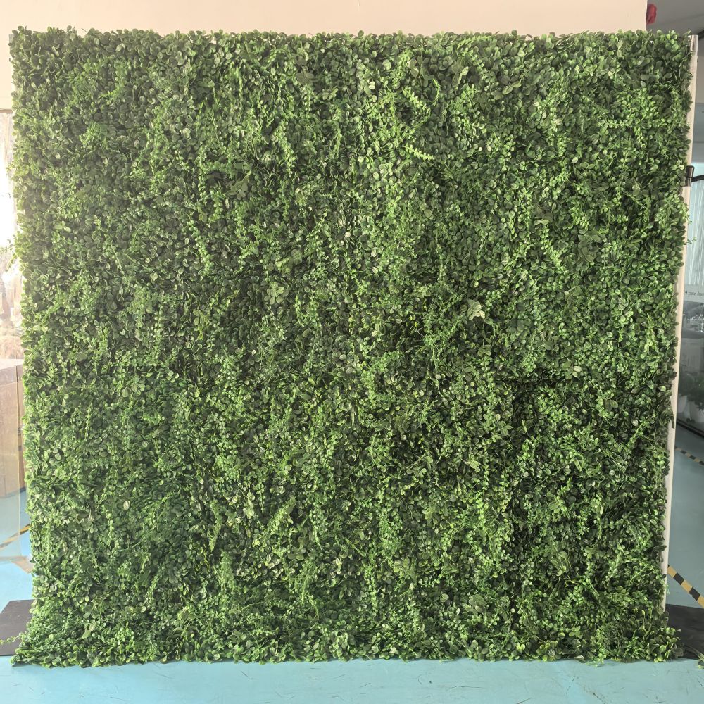 HE-BD150 2D Fabric Artificial Green Wall Rolling Up Curtain Flower Wall - 8ft*8ft