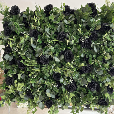 BD-093-1 3D Fabric Artificial Green Wall Rolling Up Curtain Flower Wall - 8ft*8ft