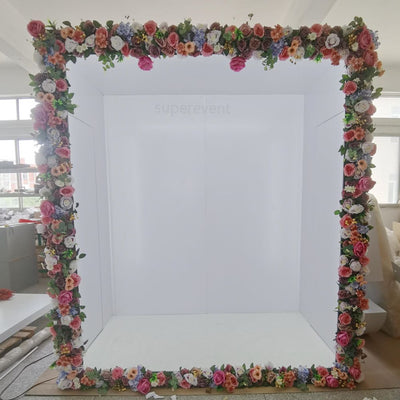 Weddings Photography Background PVC Magazine Photo Booth Box Backdrop with Flowers