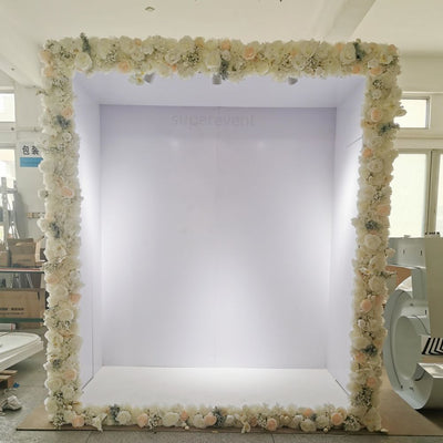 Weddings Photography Background PVC Magazine Photo Booth Box Backdrop with Flowers