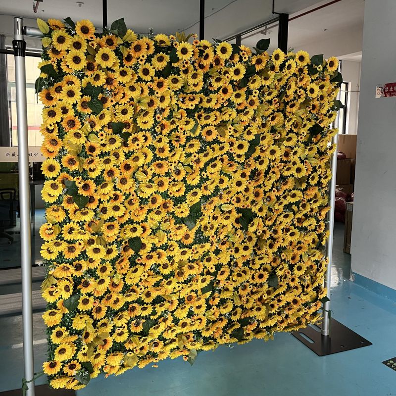 BD130 3D Rose Floral Artificial Flower Backdrop Rolling Up Curtain Flower Wall - 8ft*8ft