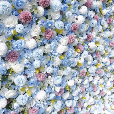 BD-124 5D Fabric Artificial Flower Backdrop Rolling Up Curtain Flower Wall - 8ft*8ft