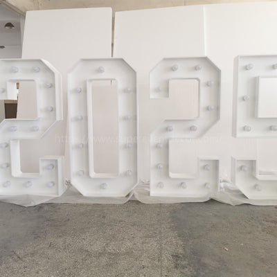 Wooden Vintage LED 4ft Marquee Letter Numbers Freestanding Custom 26 Letters - White