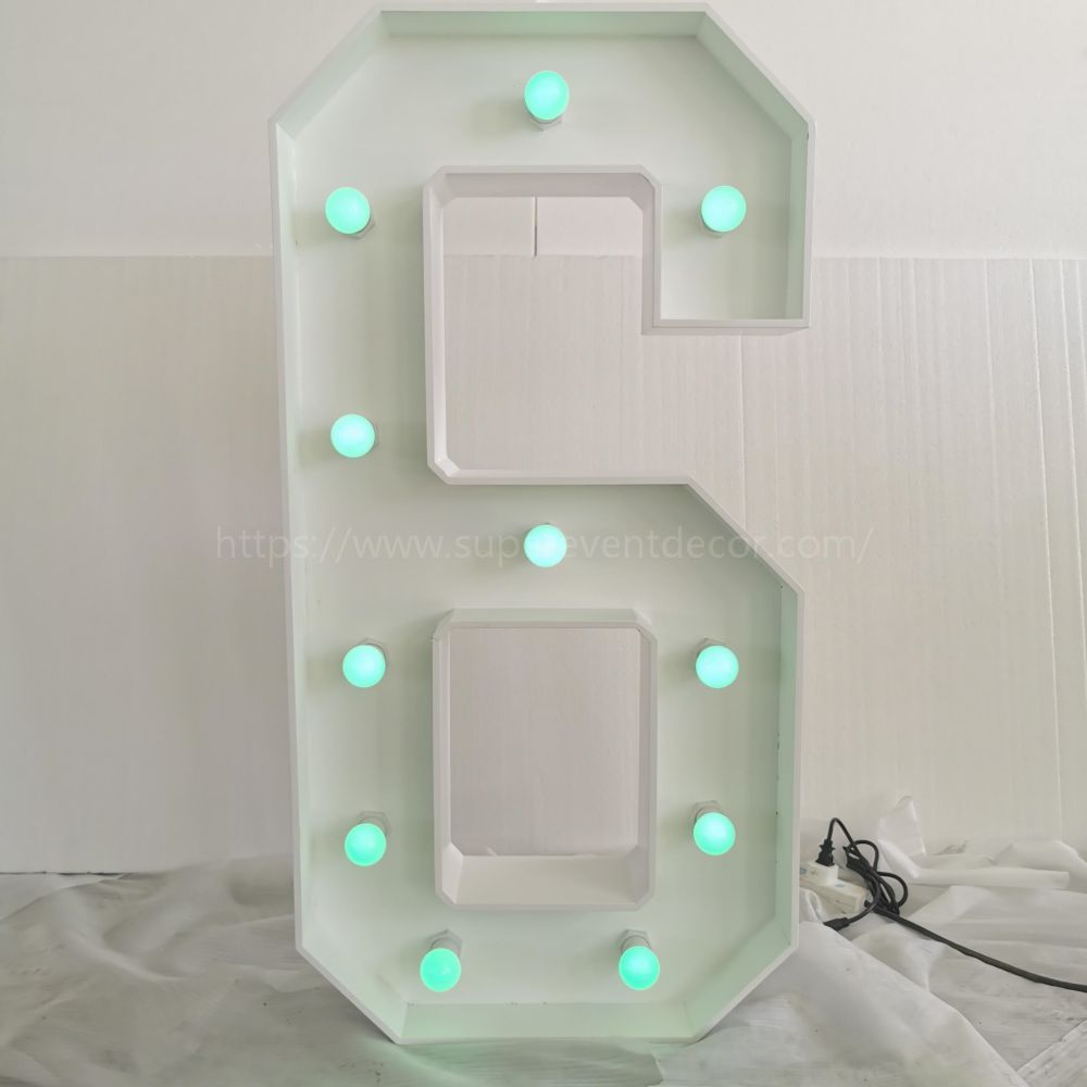 Wooden Vintage LED 4ft Marquee Letter Numbers Freestanding Custom 26 Letters - White