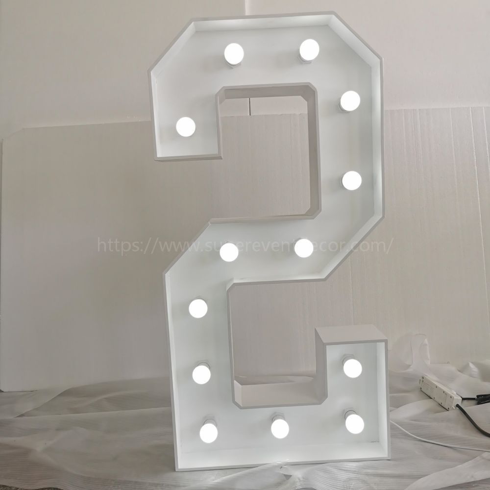 Wooden Vintage LED 4ft Marquee Letter Numbers Freestanding Custom 26 Letters - White