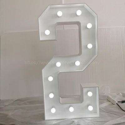 Wooden Vintage LED 4ft Marquee Letter Numbers Freestanding Custom 26 Letters - White