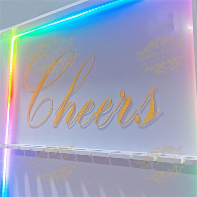 PVC Champagne Display Wall Shelf with Led Light