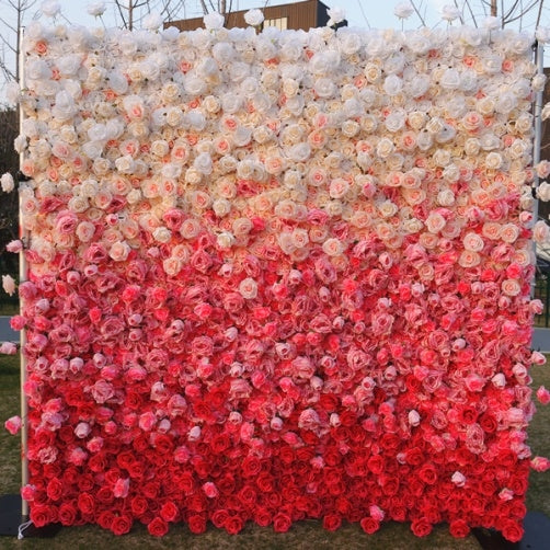 BD-094 3D Fabric Artificial Flower Backdrop Rolling Up Curtain Flower Wall - 8ft*8ft