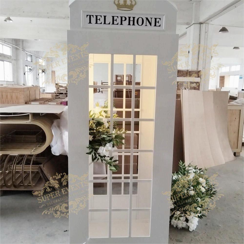 London Telephone Booth English Phone Box - White