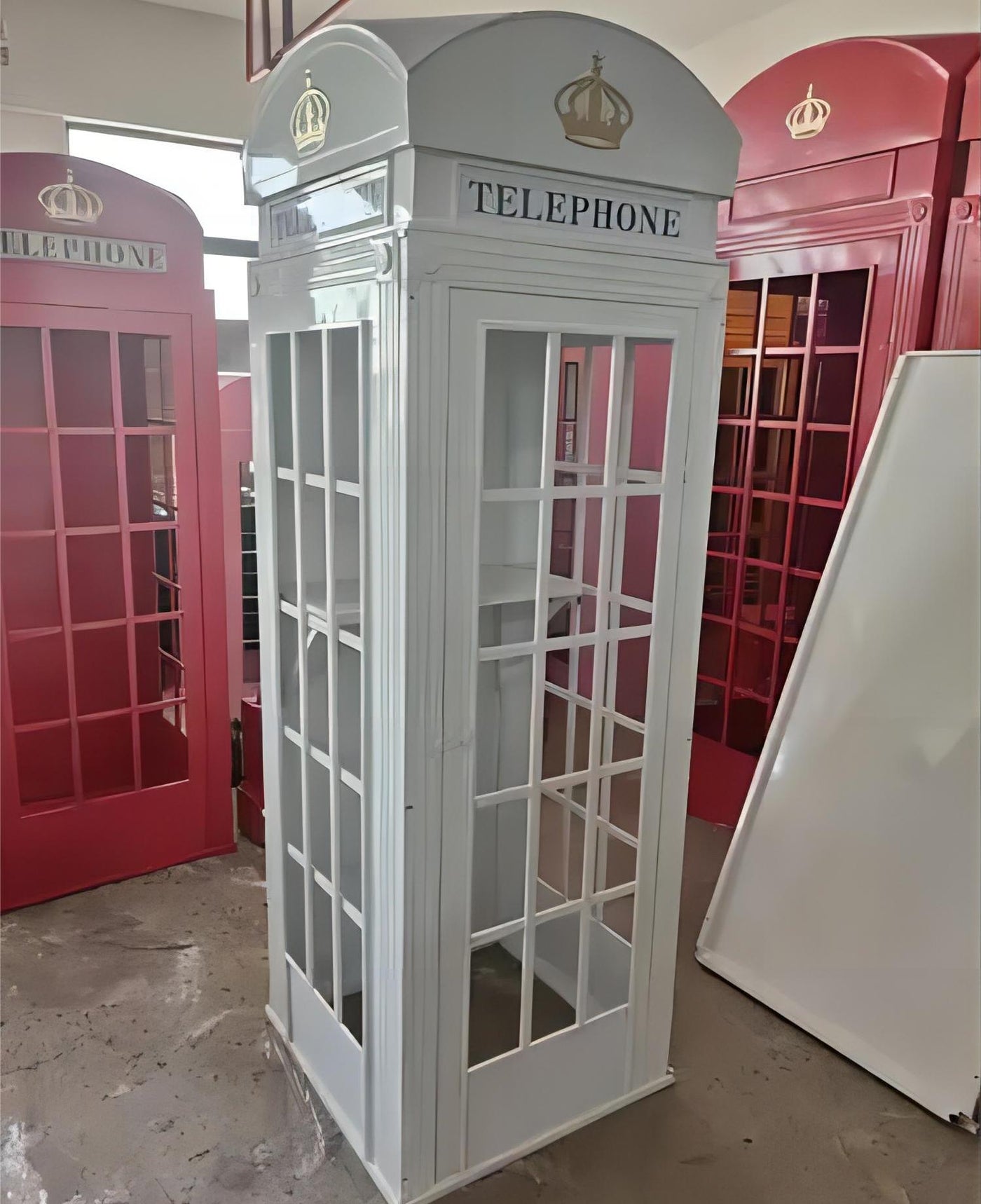 London Telephone Booth English Phone Box - White