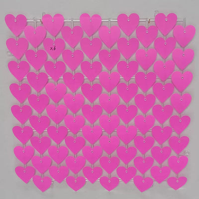 Heart Shape Shimmer Wall Panels / Clip Hole Backing & Heart Sequins - Blue