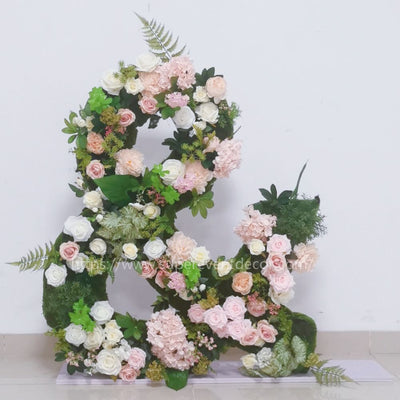 Artifical Giant 4ft Grass Love Marquee Letter Alphabet Numbers with Flowers