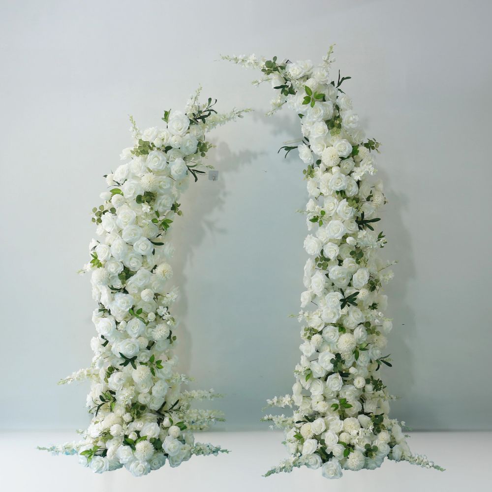 Artificial Rose Arch Horn Flower Backdrop Floral Arrangement Wedding Decoration