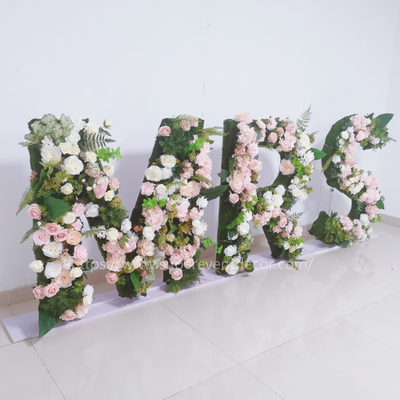 Artifical Giant 4ft Grass Love Marquee Letter Alphabet Numbers with Flowers