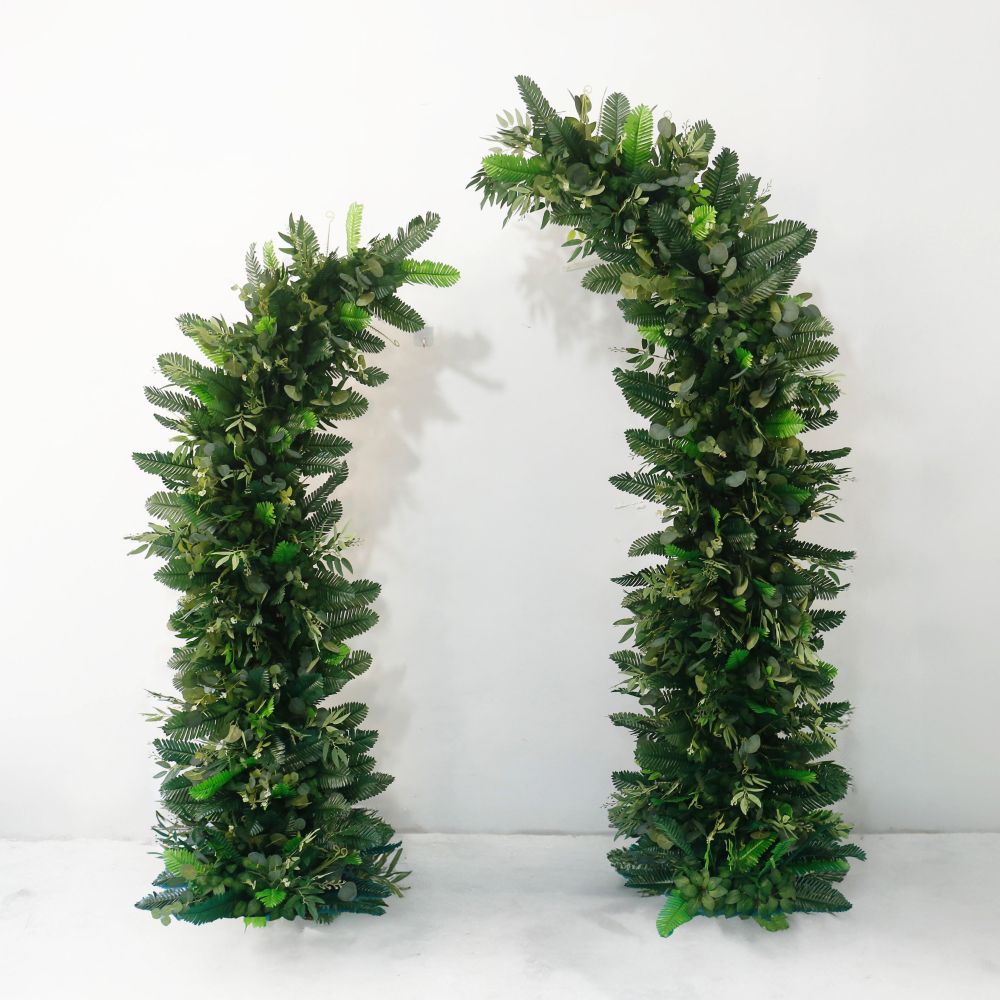 Artificial Green Plant Arch Horn Flower Backdrop Floral Arrangement Wedding Decoration