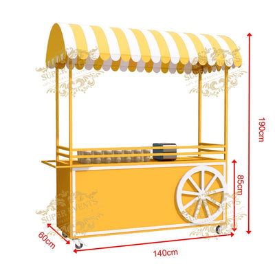 Metal Mobile Trolley Food Cart Candy Dessert Cart with Wheels - Green/Red/Pink/Blue/Orange