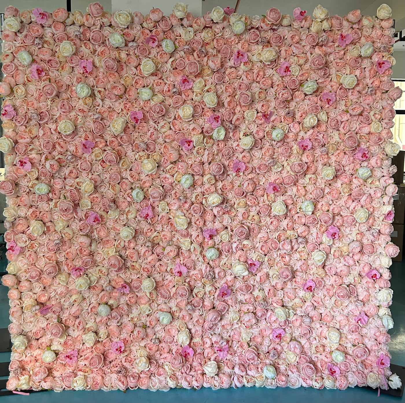 3D Fabric Artificial Flower Backdrop Rolling Up Curtain Flower Wall - 8ft*8ft