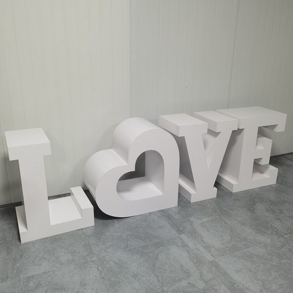 Custom Metal 26 Letters Table Decor with Acrylic Desktop- White