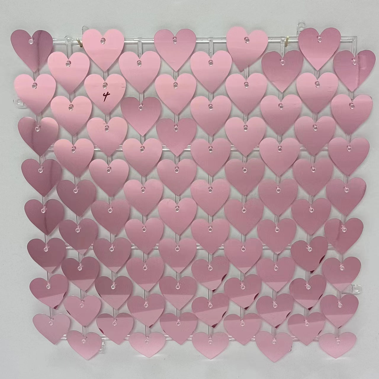 Heart Shape Shimmer Wall Panels / Clip Hole Backing & Heart Sequins - Yellow