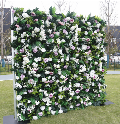 BD-076 3D Fabric Artificial Flower Backdrop Rolling Up Curtain Flower Wall - 8ft*8ft