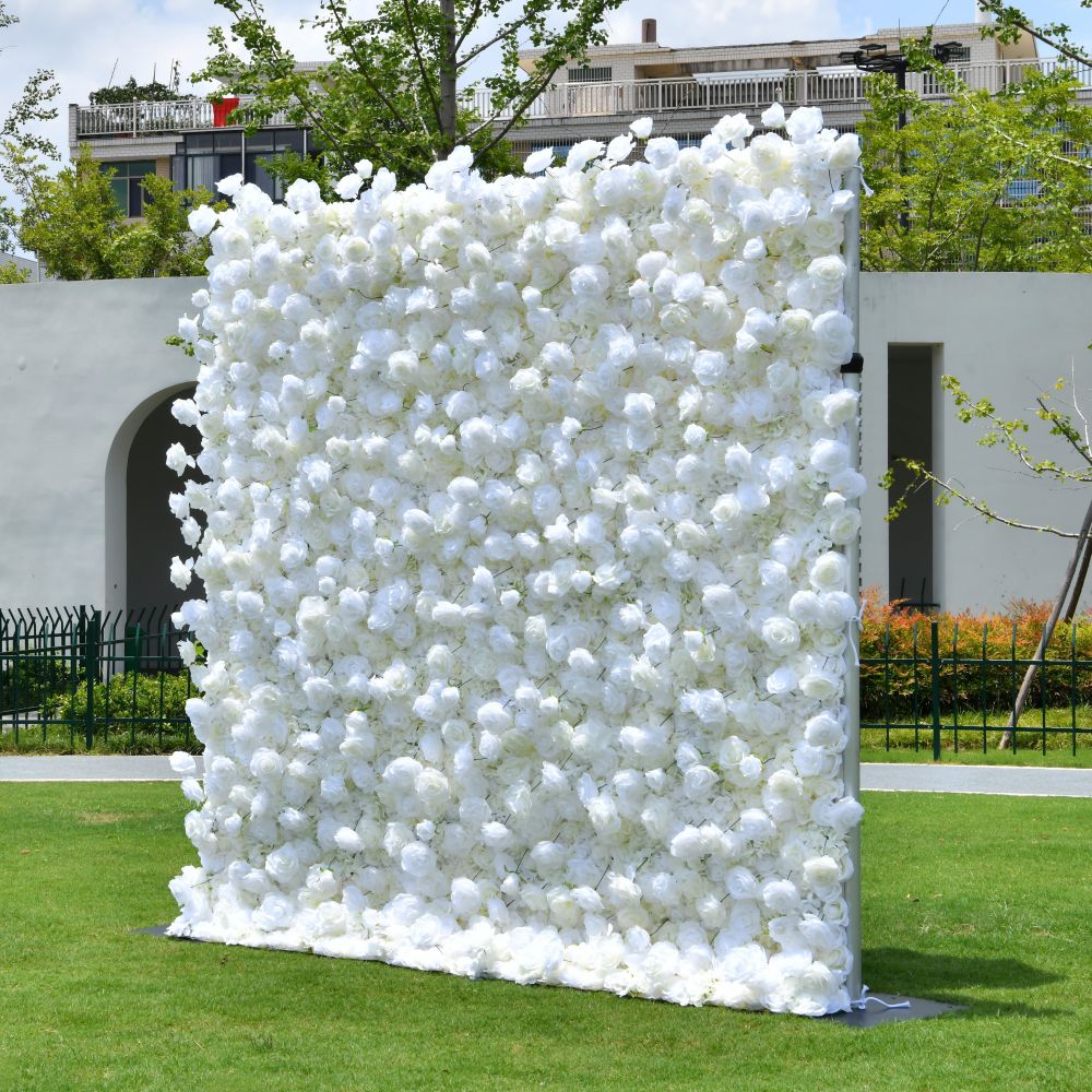 BD060-1 5D Fabric Artificial Flower Backdrop Rolling Up Curtain Flower Wall - 8ft*8ft
