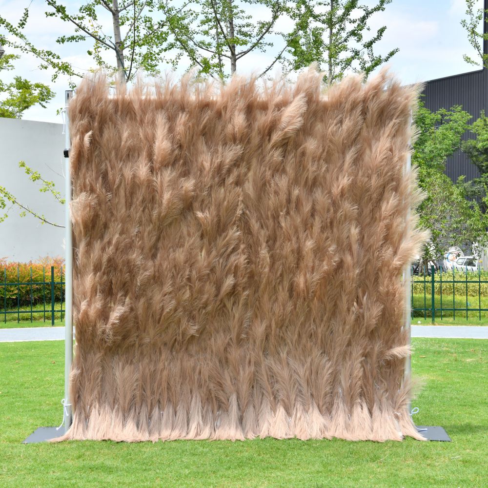 HE-BD114 3D Pampas Backdrop Rolling Up Curtain Flower Wall - 8ft*8ft