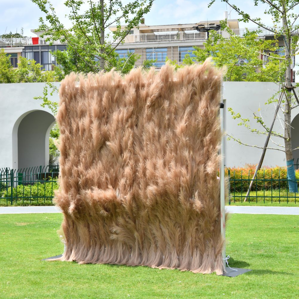 HE-BD114 3D Pampas Backdrop Rolling Up Curtain Flower Wall - 8ft*8ft