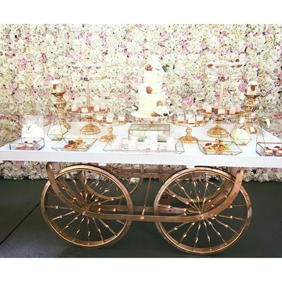 MDF+Metal Candy Dessert Cart with Wheels - White