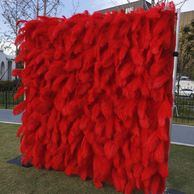 HE-BD069 5D Feather Backdrop Rolling Up Curtain Flower Wall - 8ft*8ft