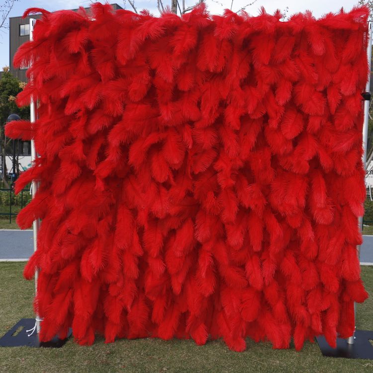 HE-BD069 5D Feather Backdrop Rolling Up Curtain Flower Wall - 8ft*8ft