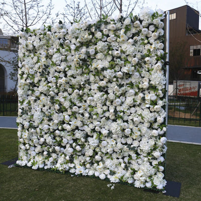 BD-079 5D Fabric Artificial Flower Backdrop Rolling Up Curtain Grass Wall - 8ft*8ft