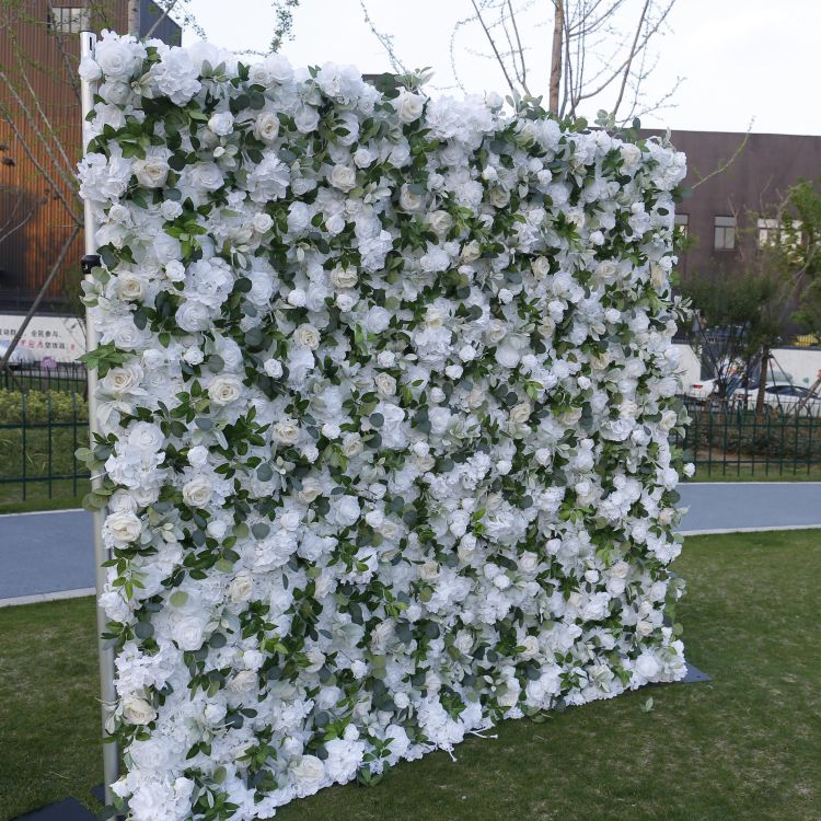 BD-103 3D Fabric Artificial Flower Backdrop Rolling Up Curtain Flower Wall - 8ft*8ft