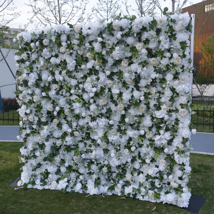 BD-103 3D Fabric Artificial Flower Backdrop Rolling Up Curtain Flower Wall - 8ft*8ft