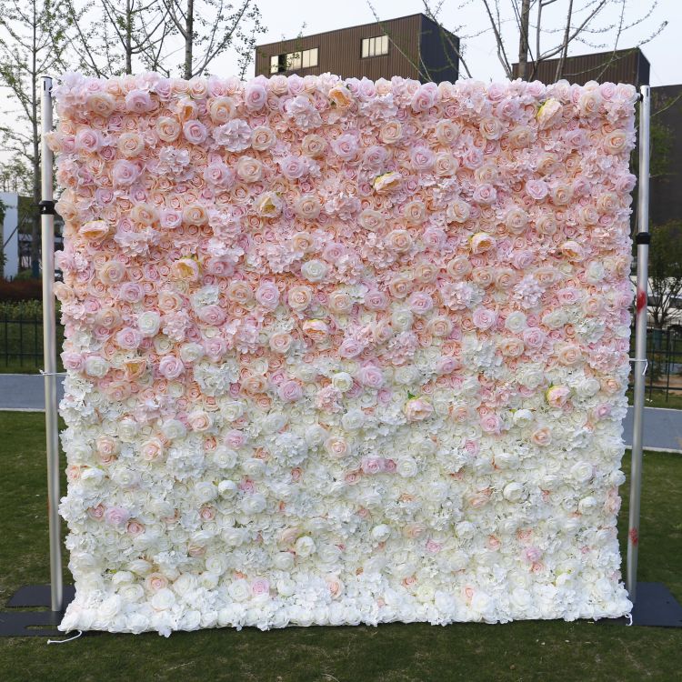 BDJ-101 3D Fabric Artificial Flower Backdrop Rolling Up Curtain Flower Wall - 8ft*8ft