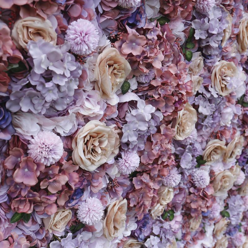 3D Rose Floral Artificial Flower Backdrop Rolling Up Curtain Flower Wall - 8ft*8ft