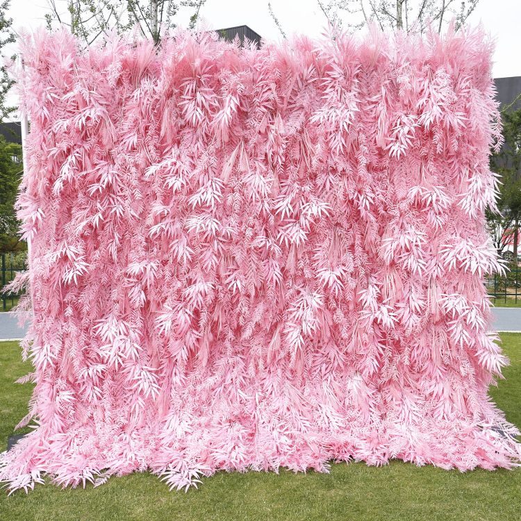 HE-BD111 5D Feather Backdrop Rolling Up Curtain Flower Wall - 8ft*8ft