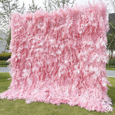 HE-BD111 5D Feather Backdrop Rolling Up Curtain Flower Wall - 8ft*8ft