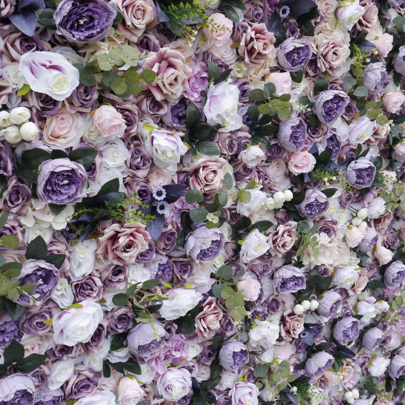 BD117 3D Rose Floral Artificial Flower Backdrop Rolling Up Curtain Flower Wall - 8ft*8ft