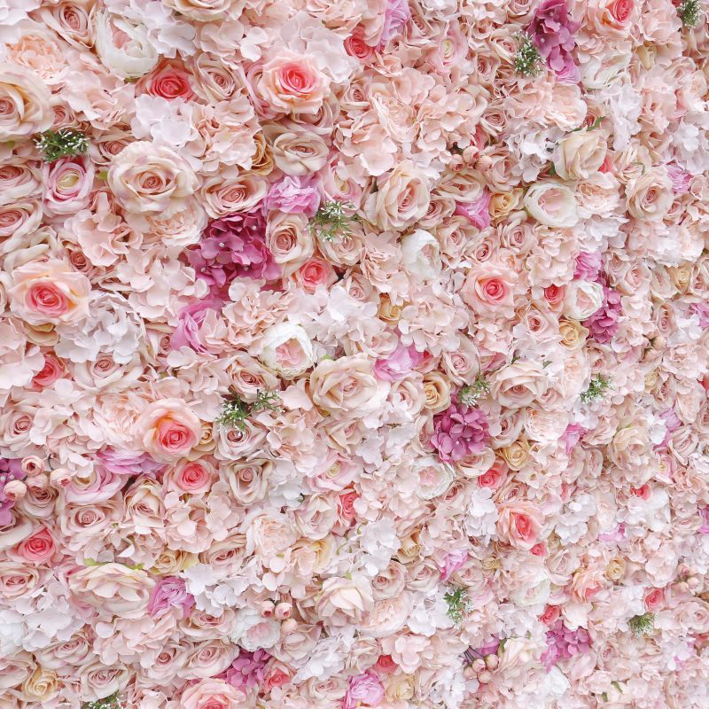 BD-118 3D Fabric Artificial Flower Backdrop Rolling Up Curtain Flower Wall - 8ft*8ft