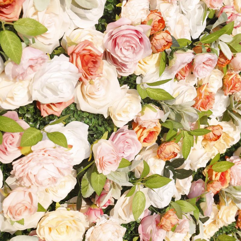 BD134 3D Rose Floral Artificial Flower Backdrop Rolling Up Curtain Flower Wall - 8ft*8ft