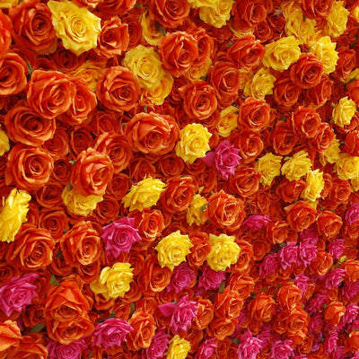 BDJ-133 5D Fabric Artificial Flower Backdrop Rolling Up Curtain Flower Wall - 8ft*8ft