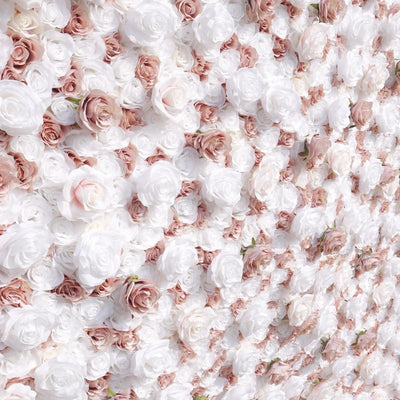 BD139 3D Rose Floral Artificial Flower Backdrop Rolling Up Curtain Flower Wall - 8ft*8ft