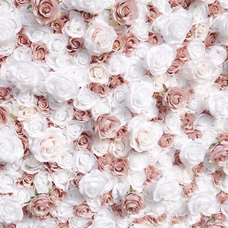 BD139 3D Rose Floral Artificial Flower Backdrop Rolling Up Curtain Flower Wall - 8ft*8ft