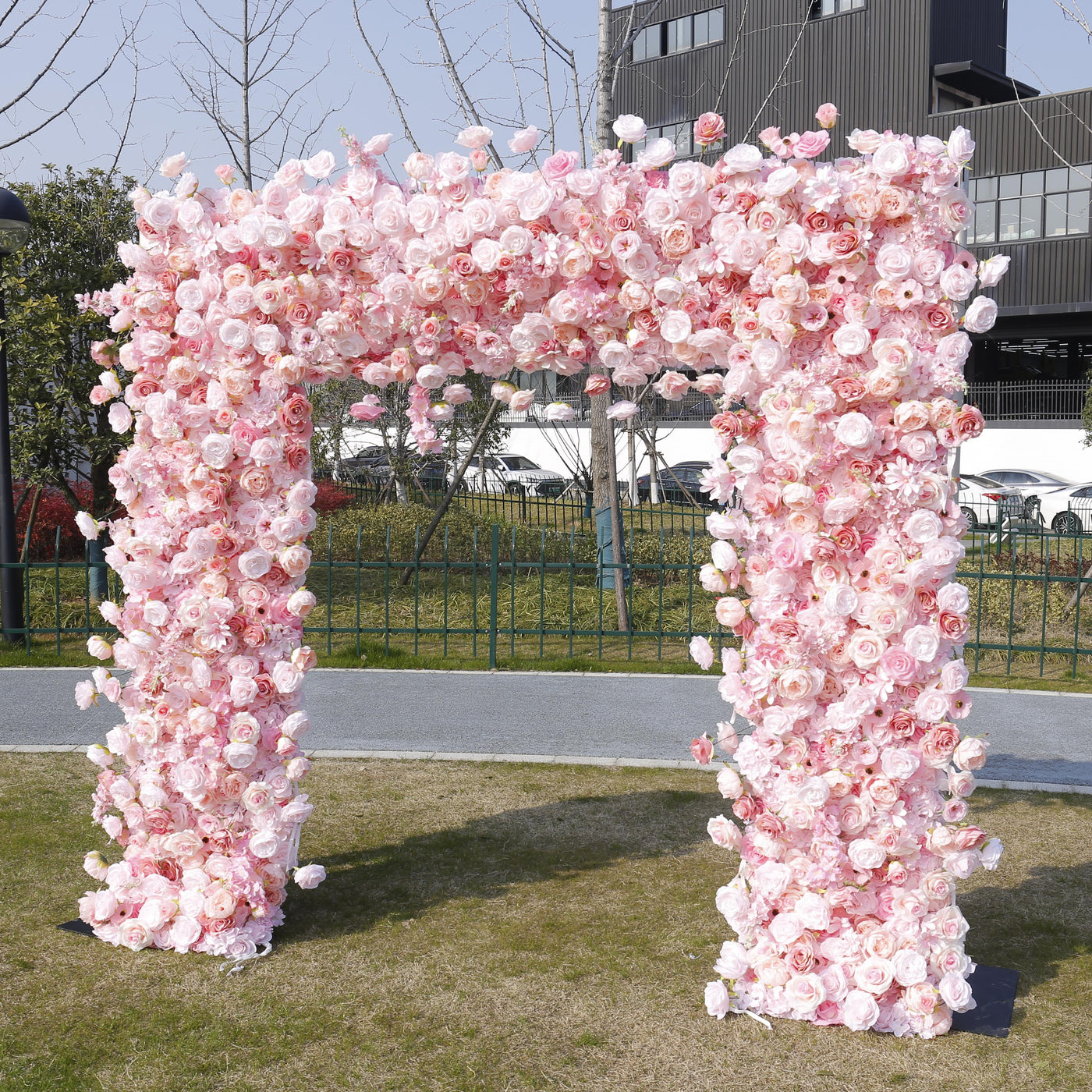 Square Artificial Silk Wedding Arch Flower Decoration Arrangement Floral Backdrop