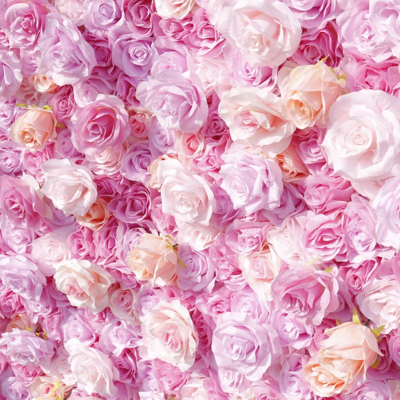 BD143 3D Rose Floral Artificial Flower Backdrop Rolling Up Curtain Flower Wall - 8ft*8ft