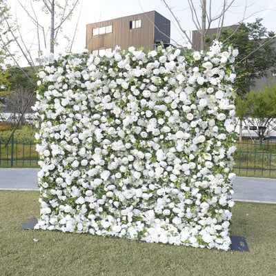 BD146 3D Rose Floral Artificial Flower Backdrop Rolling Up Curtain Flower Wall - 8ft*8ft